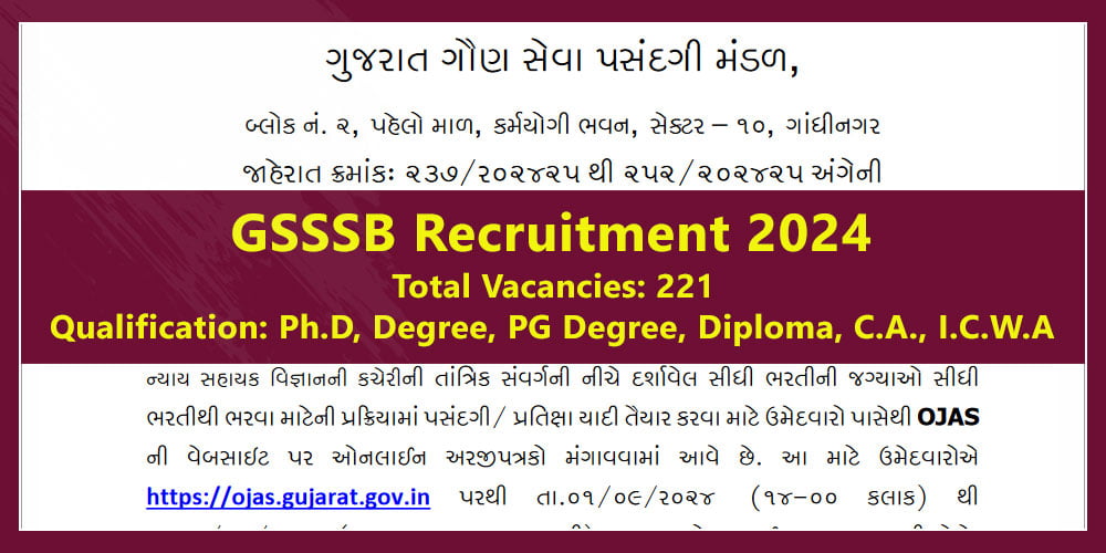 GSSSB Recruitment 2024