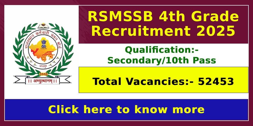 RSMSSB 4th Grade Vacancy 2025