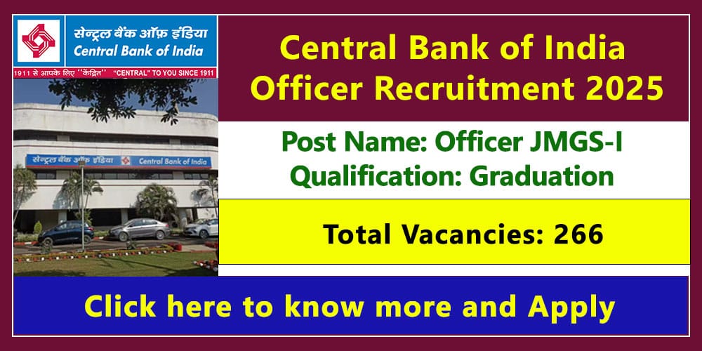 Central Bank of India Officer Recruitment 2025