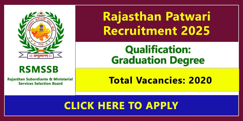 Rajasthan Patwari Recruitment 2025