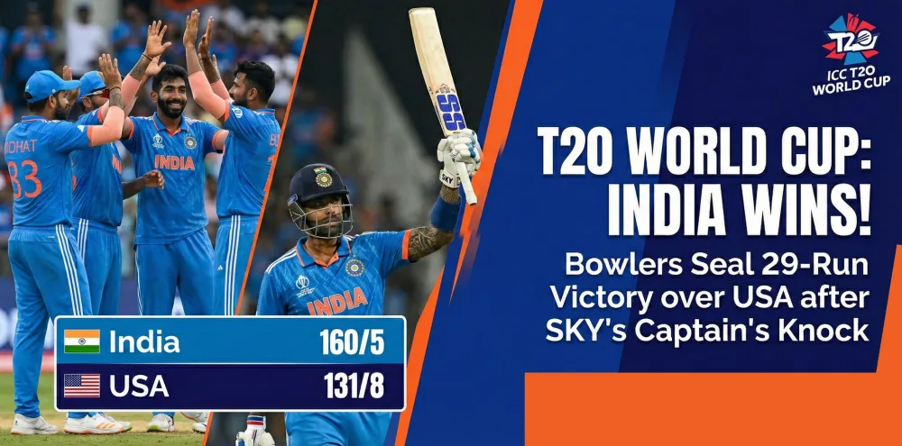T20 World Cup 2026 Indian Bowlers Seal 29-Run Victory Over USA