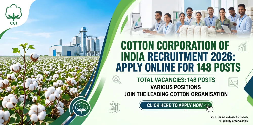 Cotton Corporation of India Recruitment 2026 Apply Online for 148 Posts