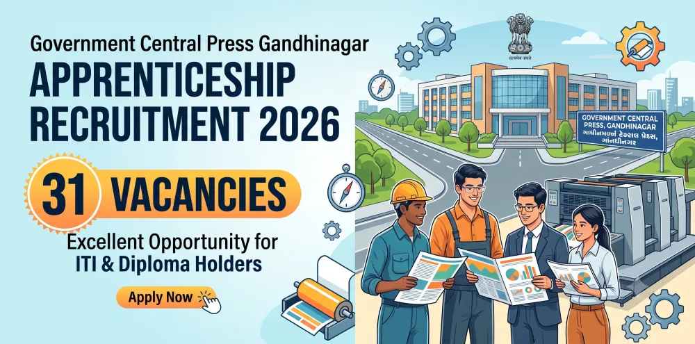 Government Central Press Gandhinagar Apprenticeship Recruitment 2026 31 Vacancies