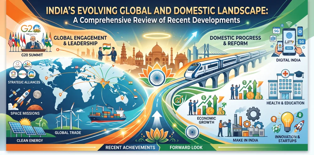 India's Evolving Global and Domestic Landscape: A Comprehensive Review of Recent Developments
