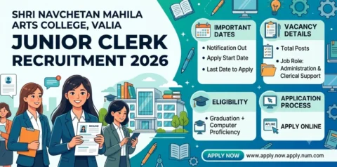 Shri Navchetan Mahila Arts College Valia Junior Clerk Recruitment 2026