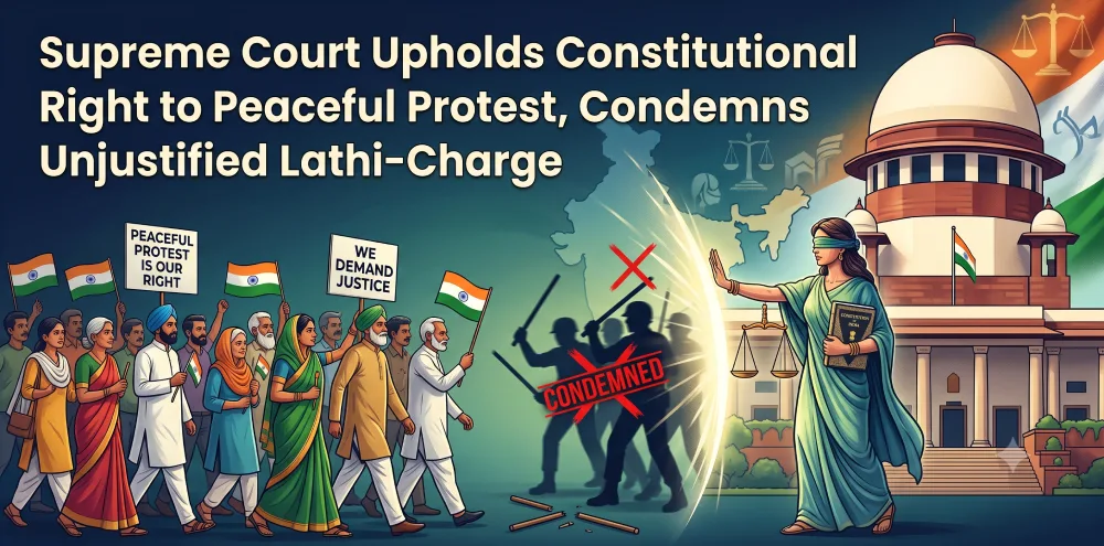 Supreme Court Upholds Constitutional Right to Peaceful Protest, Condemns Unjustified Lathi-Charge