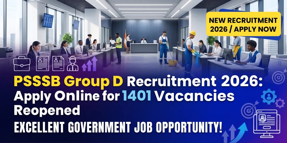 PSSSB Group D Recruitment 2026: Apply Online for 1401 Vacancies Reopened