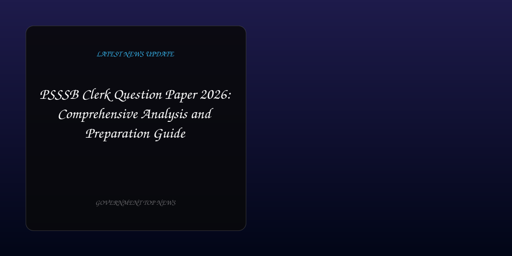 PSSSB Clerk Question Paper